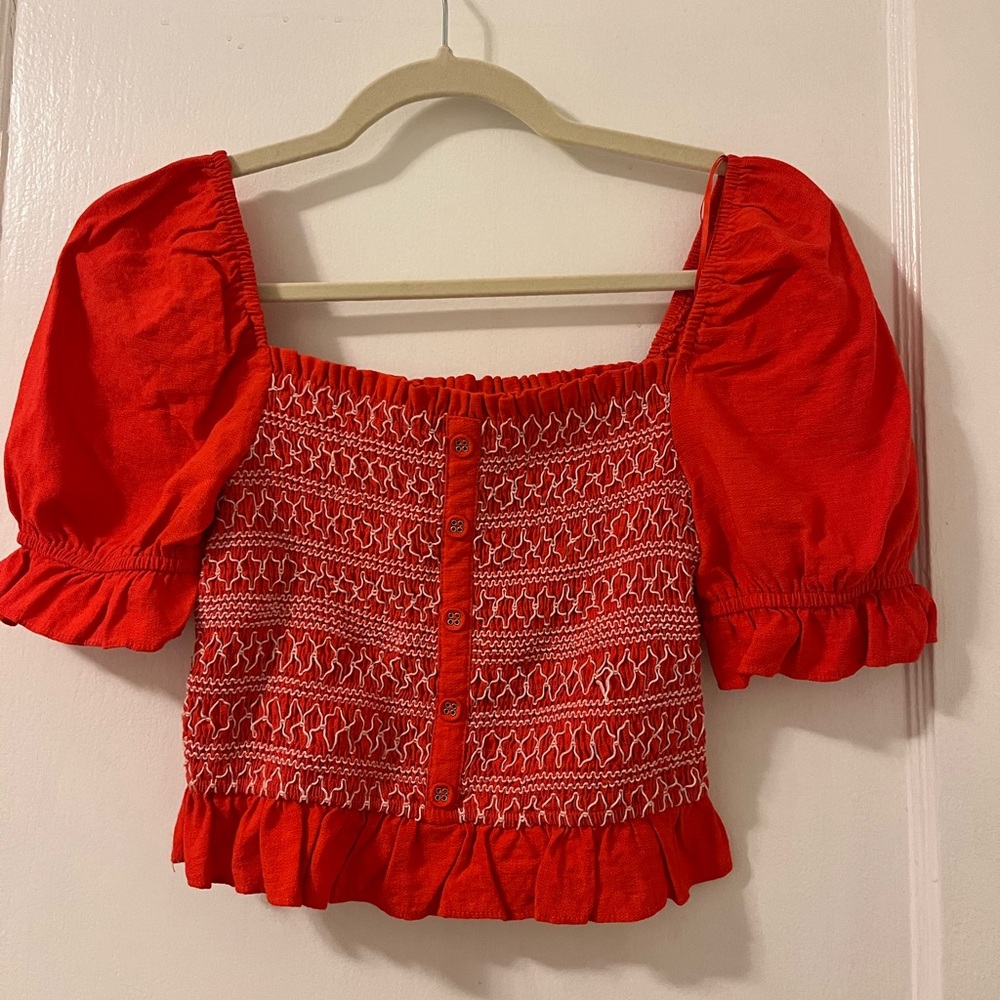 Lost + Wander Embroidered Milkmaid Top